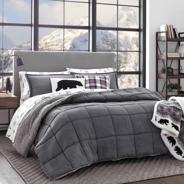 King Sherwood Comforter Set Gray - Eddie Bauer