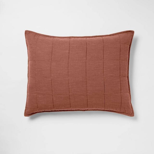 Standard Space Dyed Cotton Linen Sham Rust - Threshold™