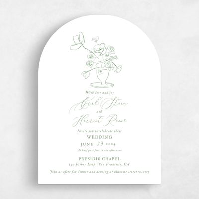 Green Arch Wedding Invitation - Keole Classic