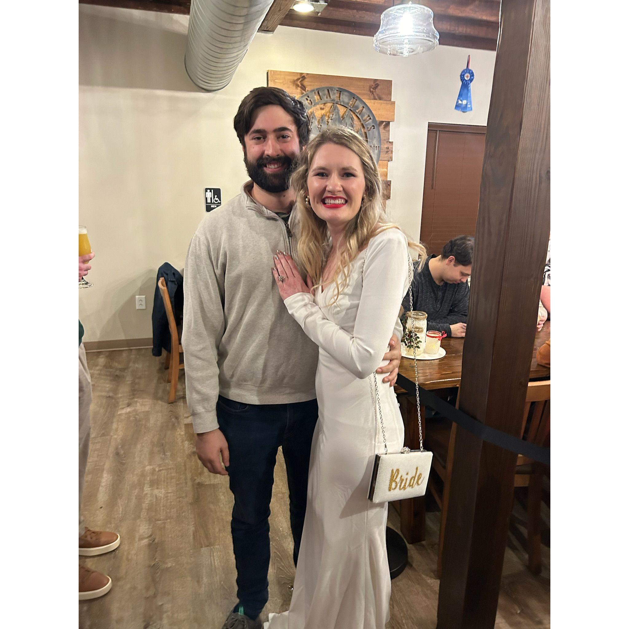 Engagement party at Guggman Haus in Indianapolis, IN in December 2023