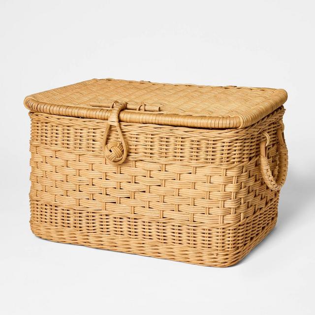 Medium Lidded Rattan Basket - Threshold™ designed with Studio McGee