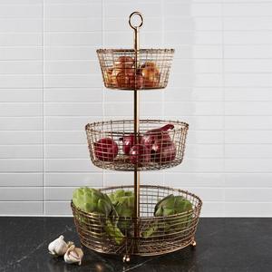 Bendt 3-Tier Copper Fruit Basket