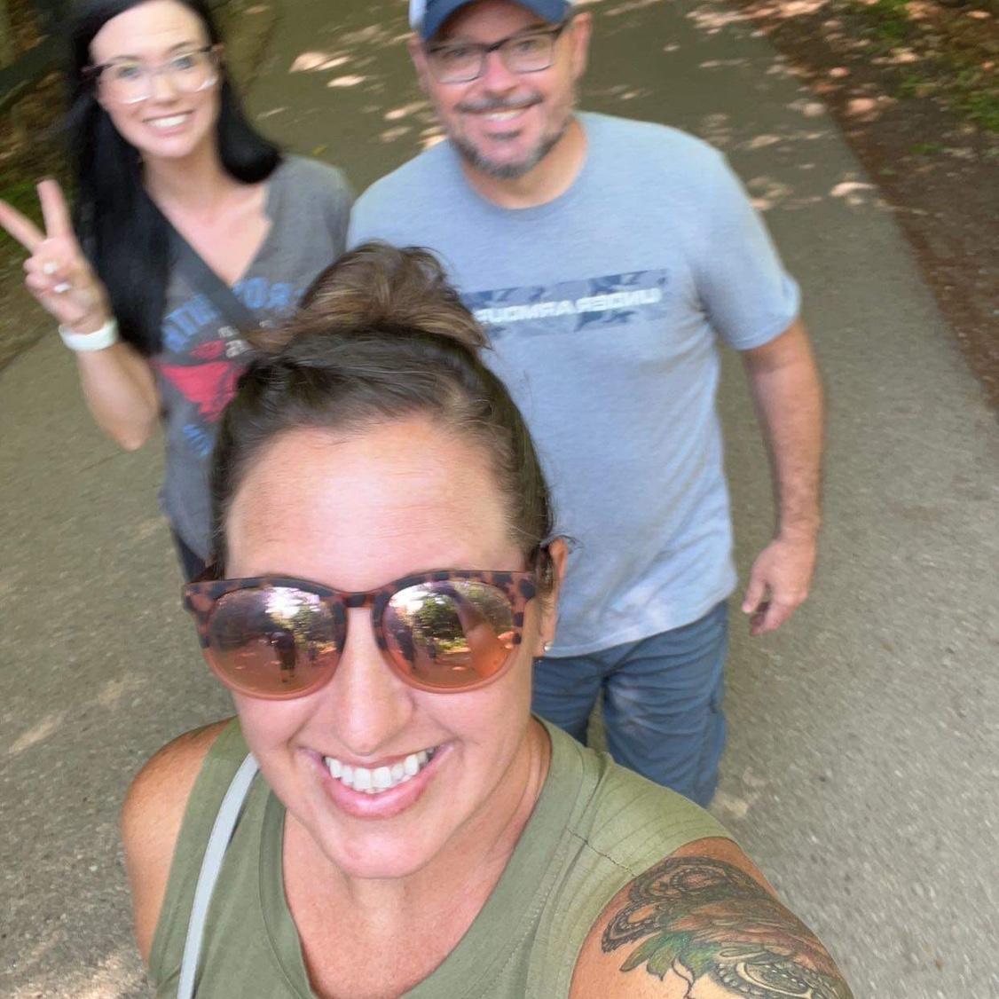 Hiking up to tahquamenon falls