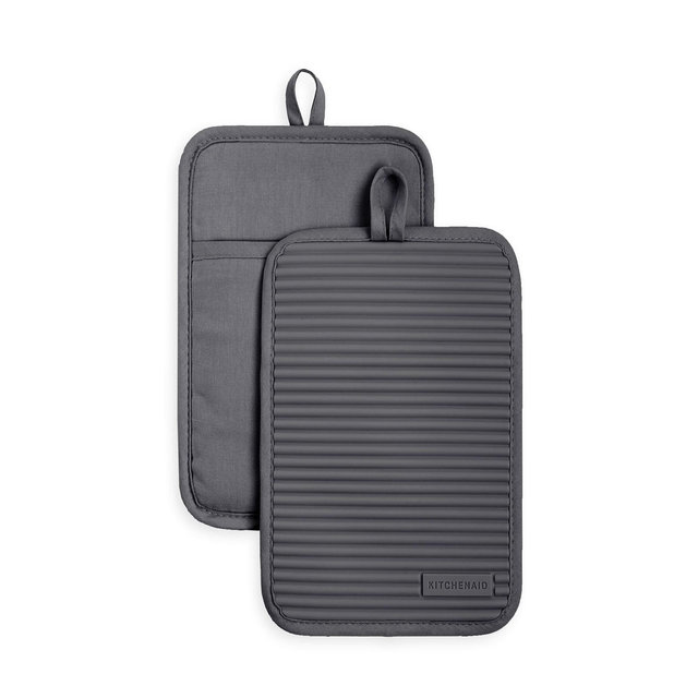 KitchenAid Ribbed Soft Silicone Pot Holder Set, 2 Piece