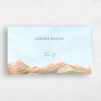 Pale Blue Wedding Place Card - Serene