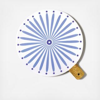 Iris Blue Burst Wooden Round Board