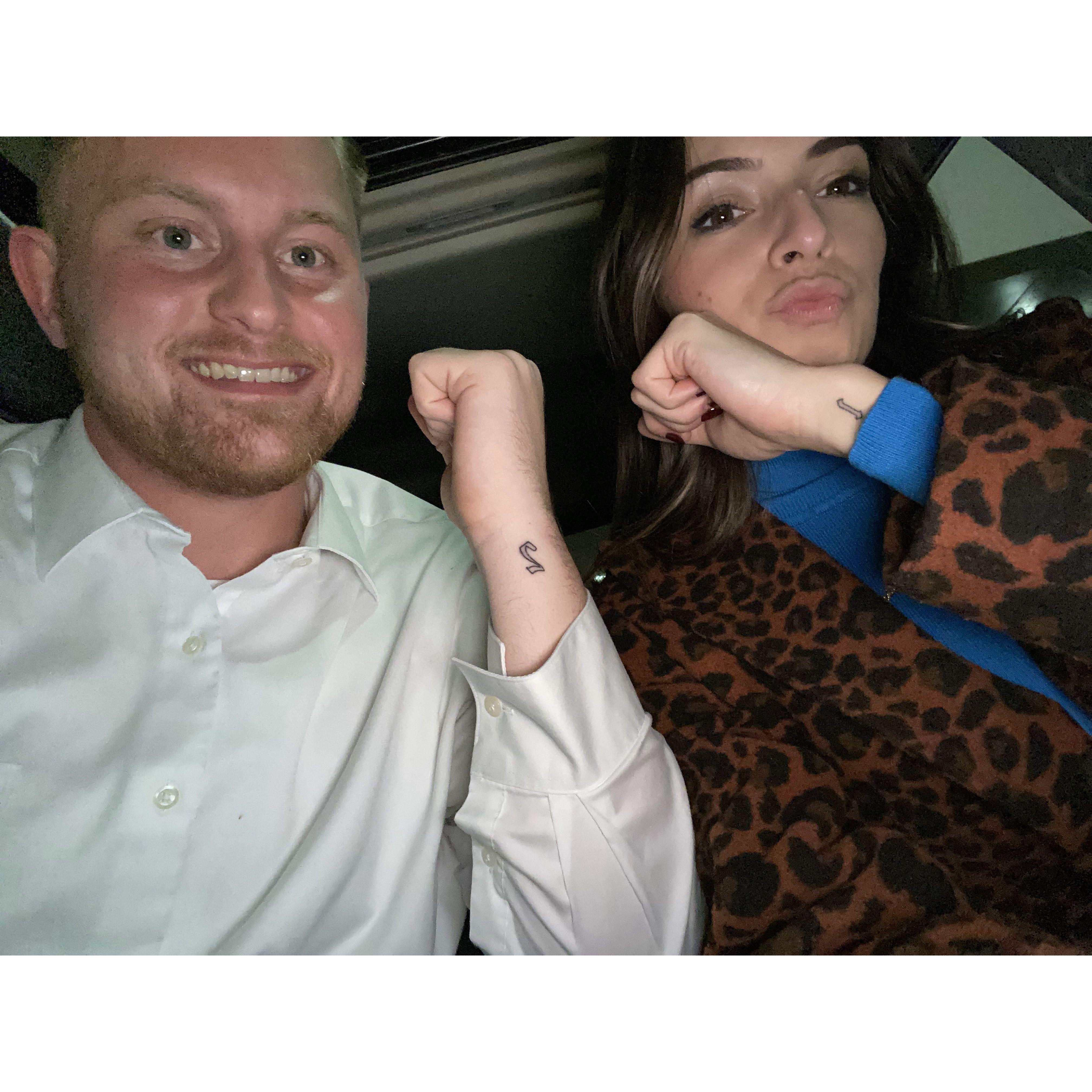 The notorious, spontaneous tattoos from the first ever "Mitch and Alex's Day of Fun" (MAADOF).