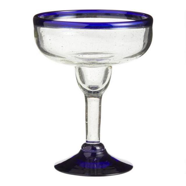Blue Rocco Margarita Glasses Set of 4