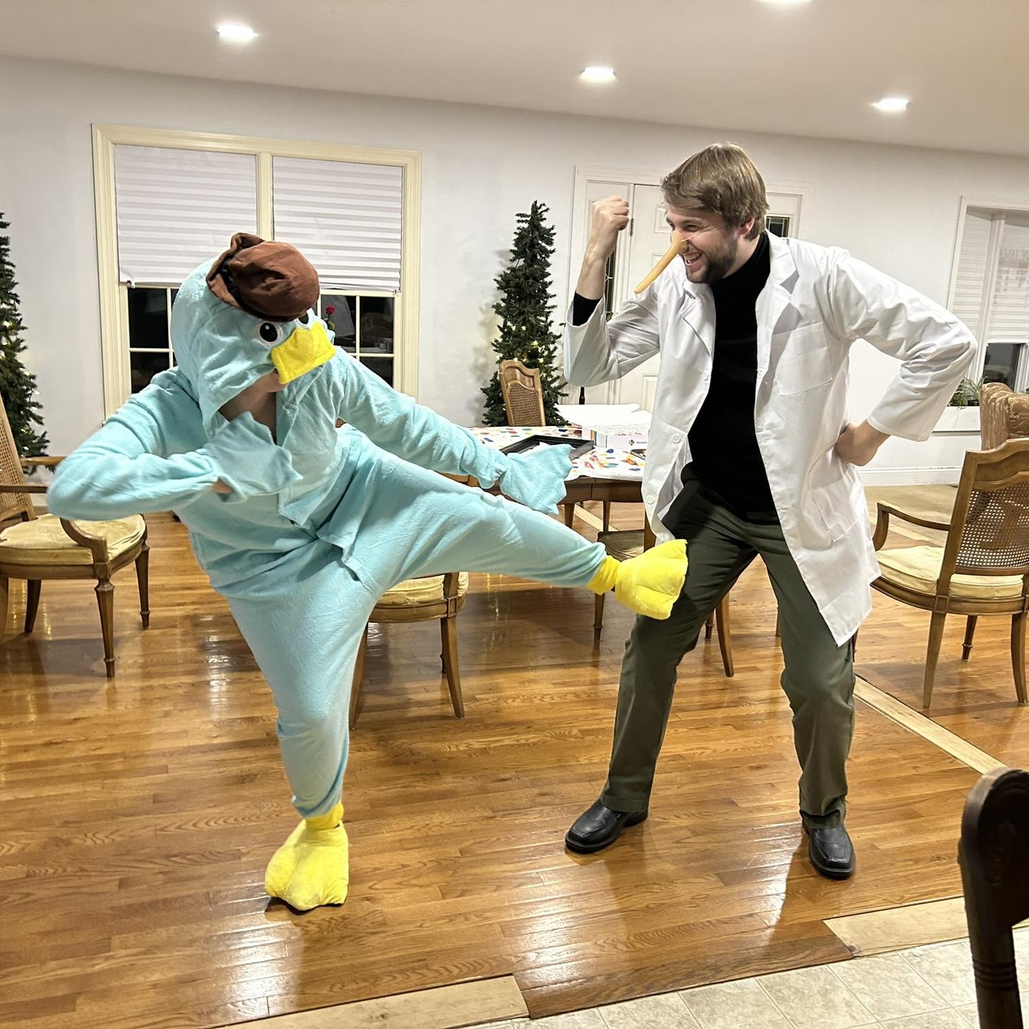 Dr. Doofenshmirtz and Perry the Platypus for Halloween