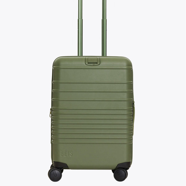 BÉIS 'The Carry-On Roller' in Olive - Olive Green Carry-On Luggage & Suitcases