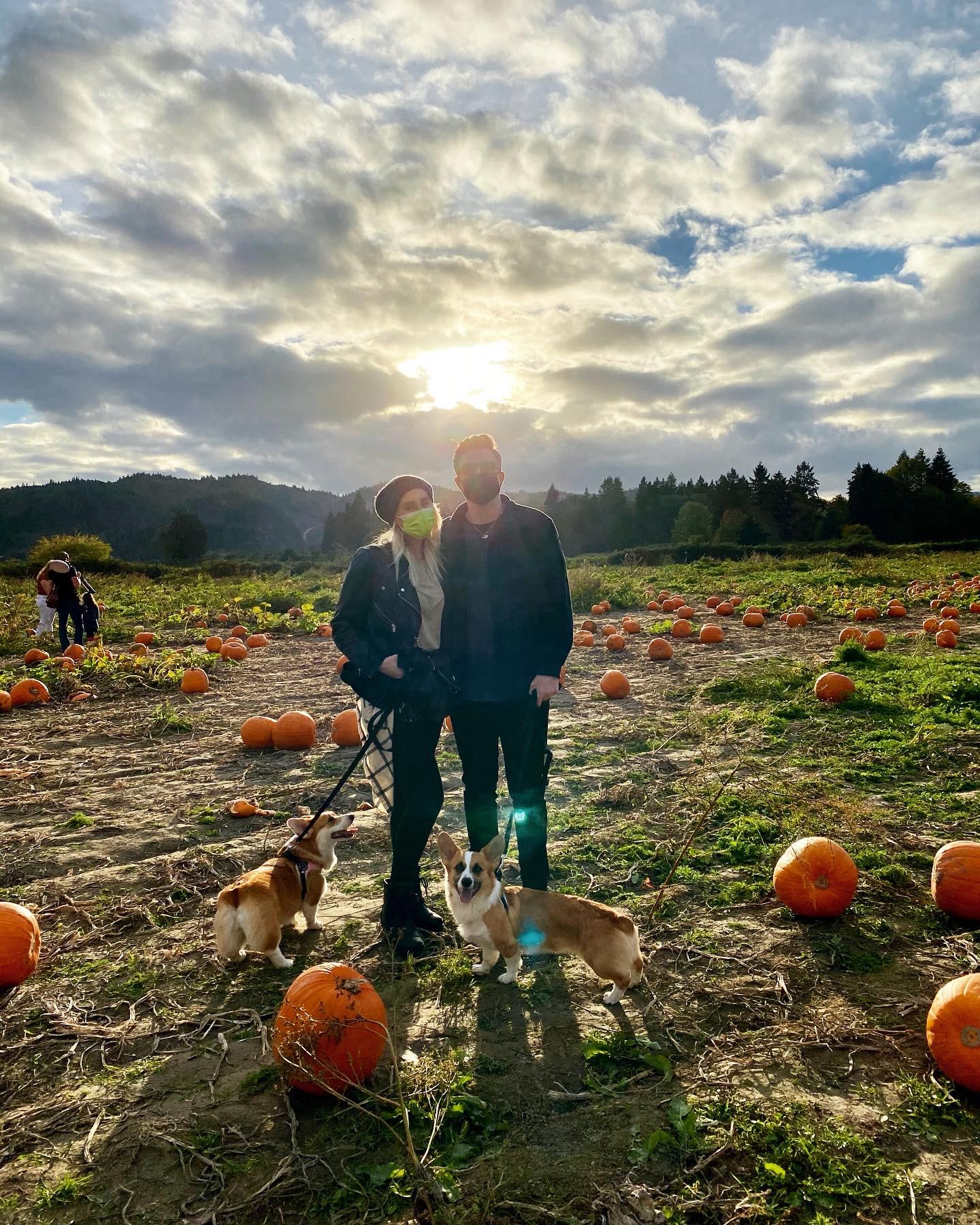 First pumpkin patch with both pups.