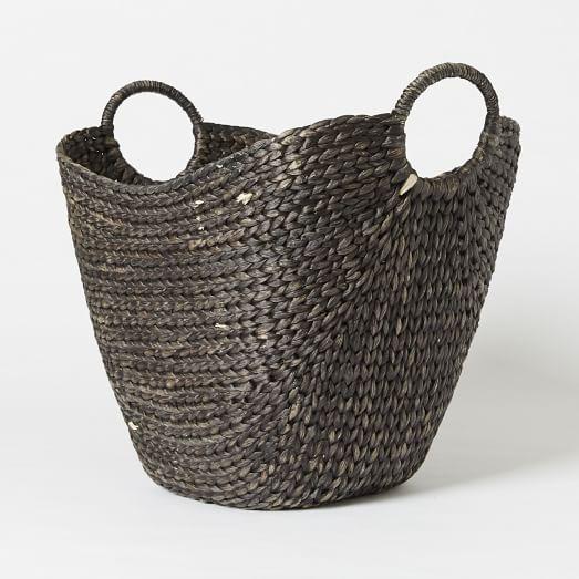 Curved Basket, Large, Black Wash