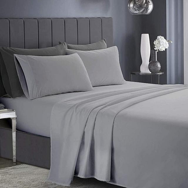 Premium Grey Queen Sheets Set - 1800 TC Series 4 Piece Bed Sheets - Soft Brushed Microfiber Fabric - 16 Inches Deep Pockets Sheets Wrinkle Free & Fade Resistant by Infinitee Xclusives