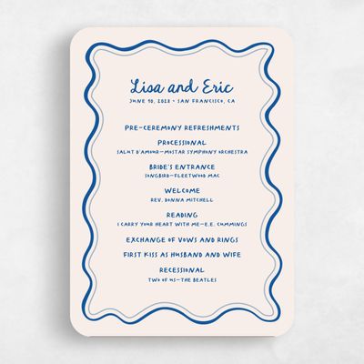 Blue Rounded Wedding Program - Brielle