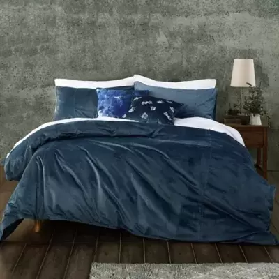 Velvet Indigo 3-Piece King Duvet Cover Set in Blue