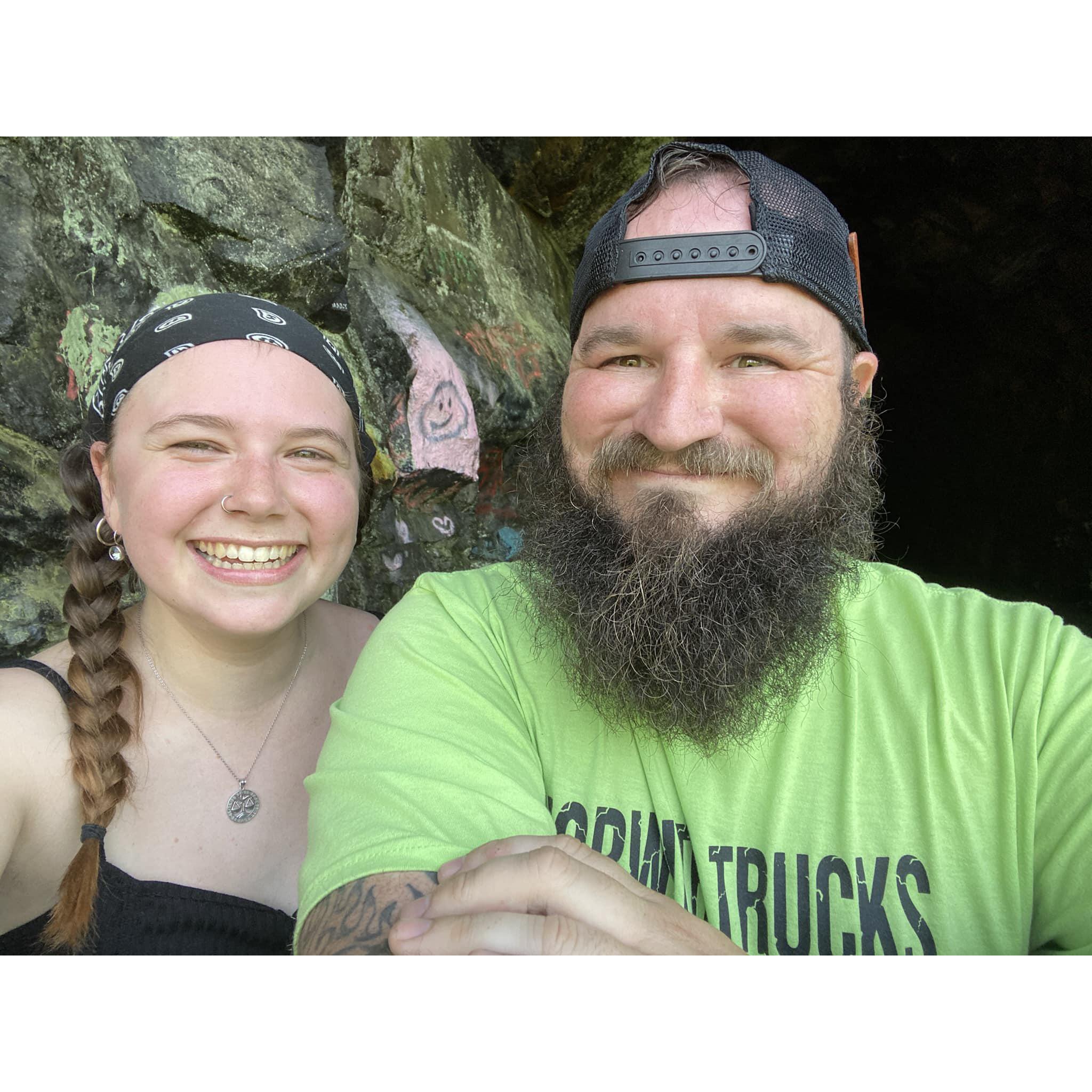 We love going out on his bike. This is when he took me up to the railroad cave in Jim Thorpe in May 2022