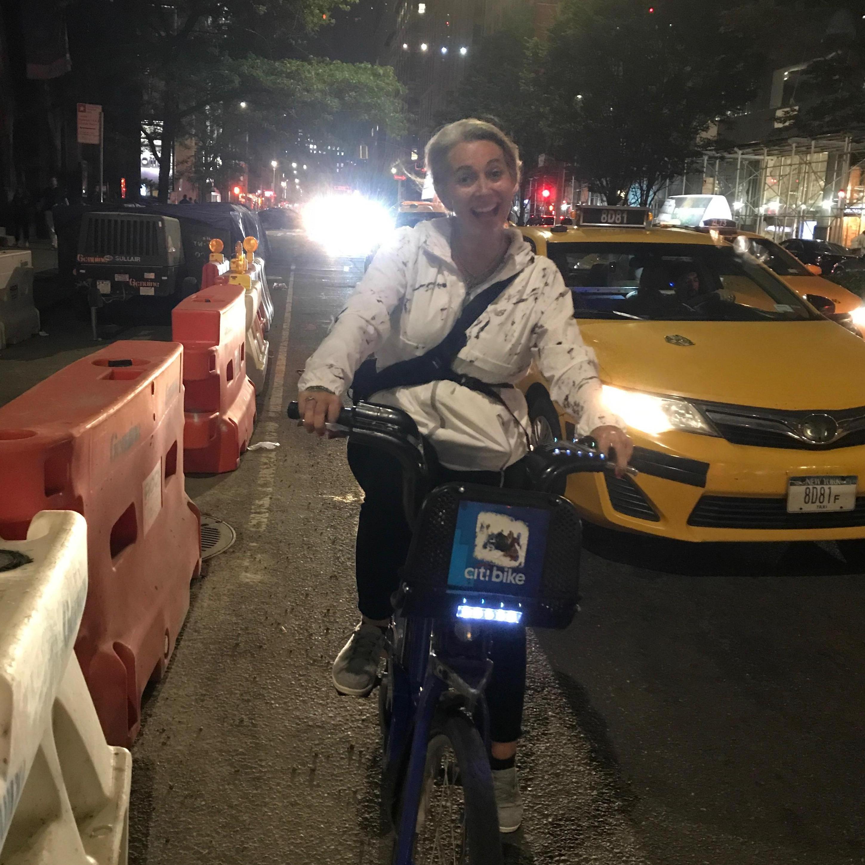 Biking through New York City