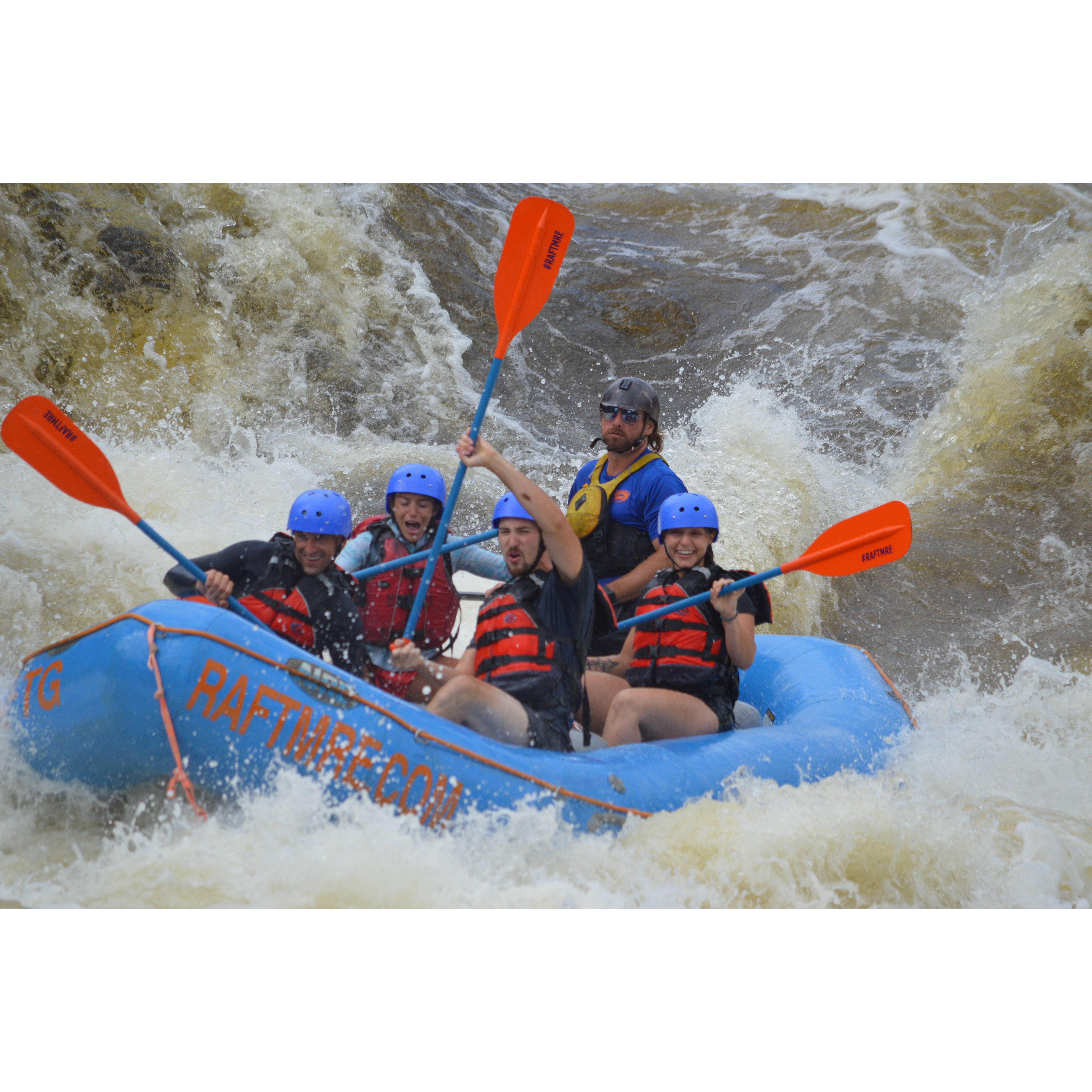 one of our favorite memories together- whitewater rafting in Maine.