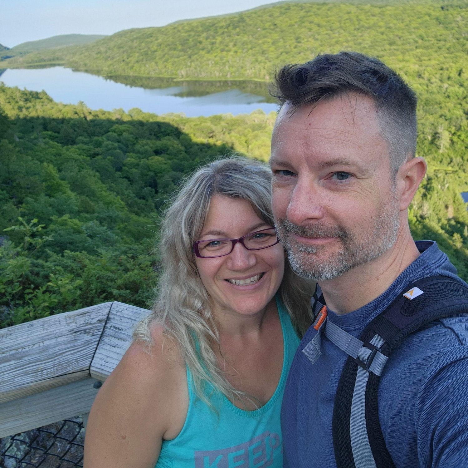 Hiking in the Porcupine Mountains.  All the way up to the Lake of the Clouds.