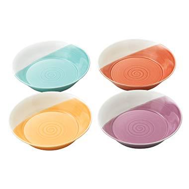 Royal Doulton 1815TW26726 Bright Colors Mixed Patterns Pasta Bowls (Set of 4), 9.1", Multicolor