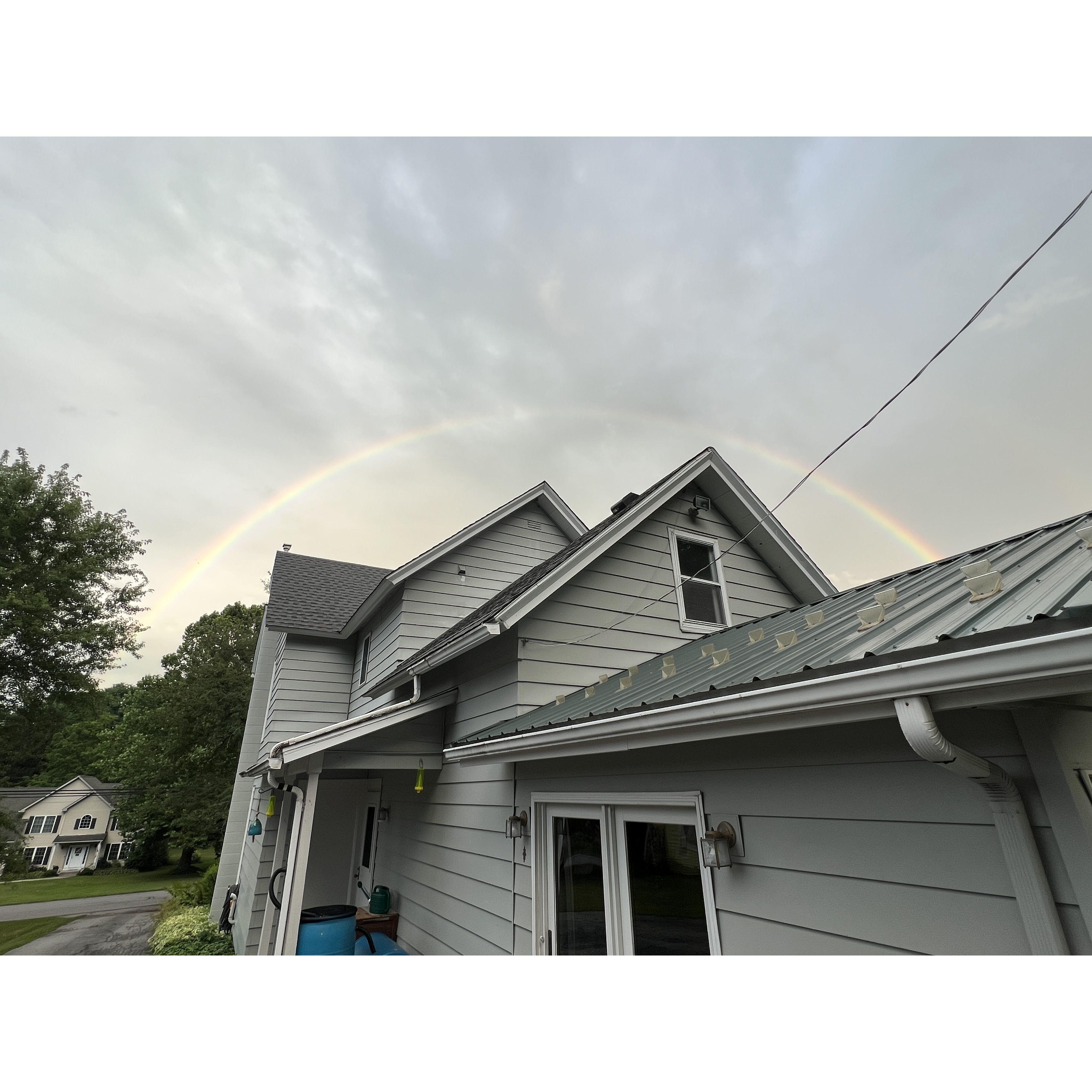 Our first double rainbow over the house