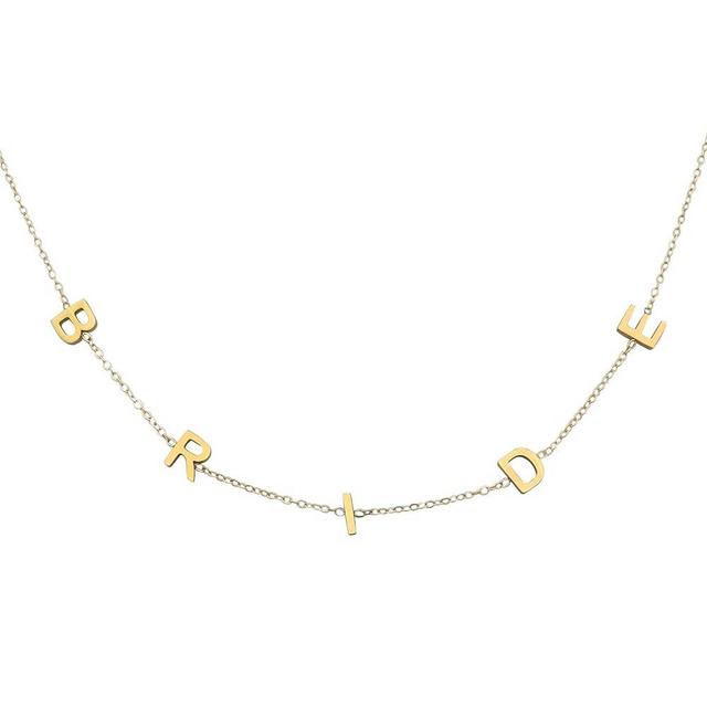 yupoxiu Bride Necklace - Bride To Be Gifts for Bachelorette 18K Gold Plated Necklace for Bachelorette Outfit Accessories