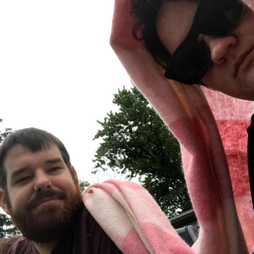 Watching the Harlan Days Parade in the rain.