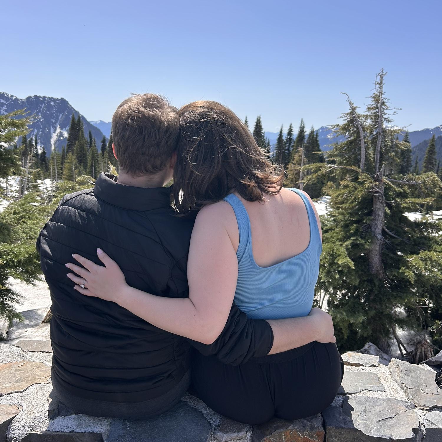 Carlee took this picture when we stopped to have lunch in Mount Rainier, two days after we got engaged.