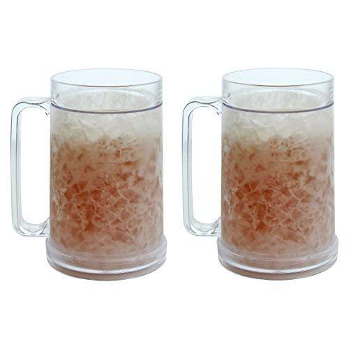 Double Wall Gel Frosty Freezer Mugs 16oz, Set of Two, Clear