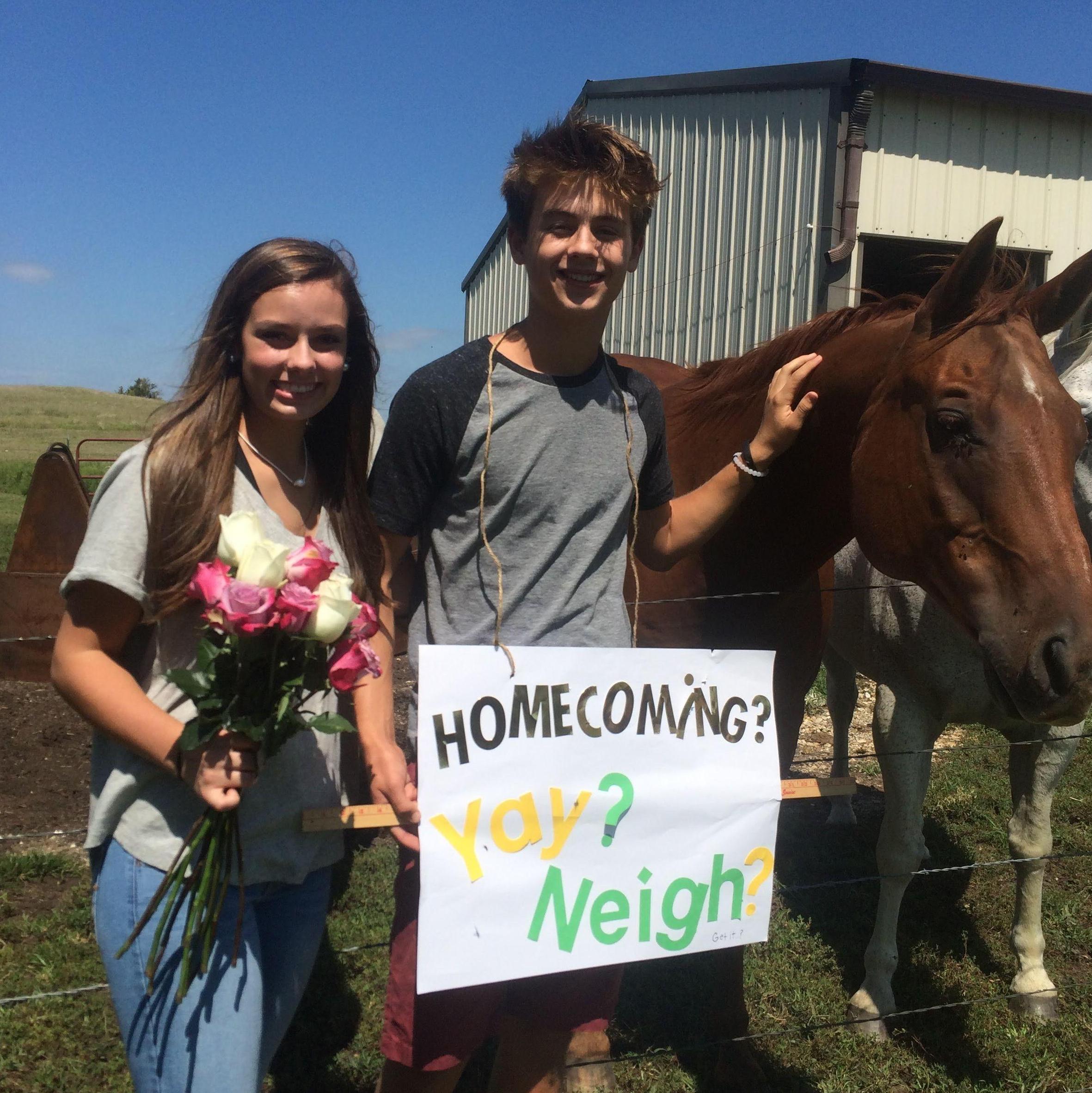 Homecoming proposal for sophomore year. Carson was always the most creative in asking me to dances