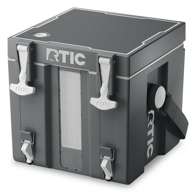 RTIC Halftime Water Cooler Portable Carrier Container, Drink Beverage Dispenser, Stackable with 2 Taps, Bottleless, BPA-Free, for Sports, Camping, BBQ, Parties, Picnic, & More, Dark Grey & Cool Grey