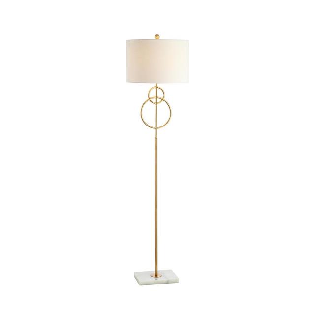 JONATHAN Y Haines 60" Modern Circle Marble/Metal LED Floor Lamp