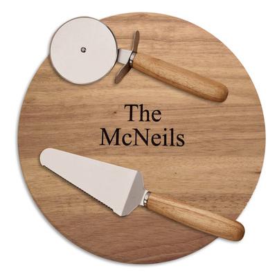 "The La Vallees," Personalized Pizza Board with Tools