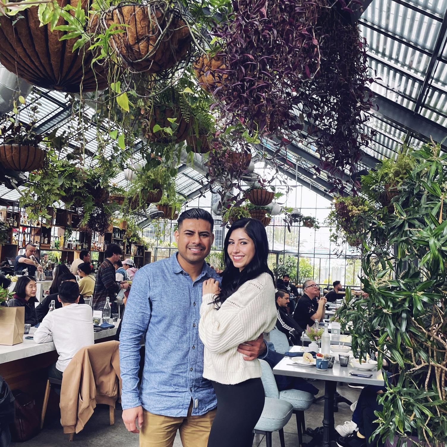 Enjoying brunch in Los Angeles.