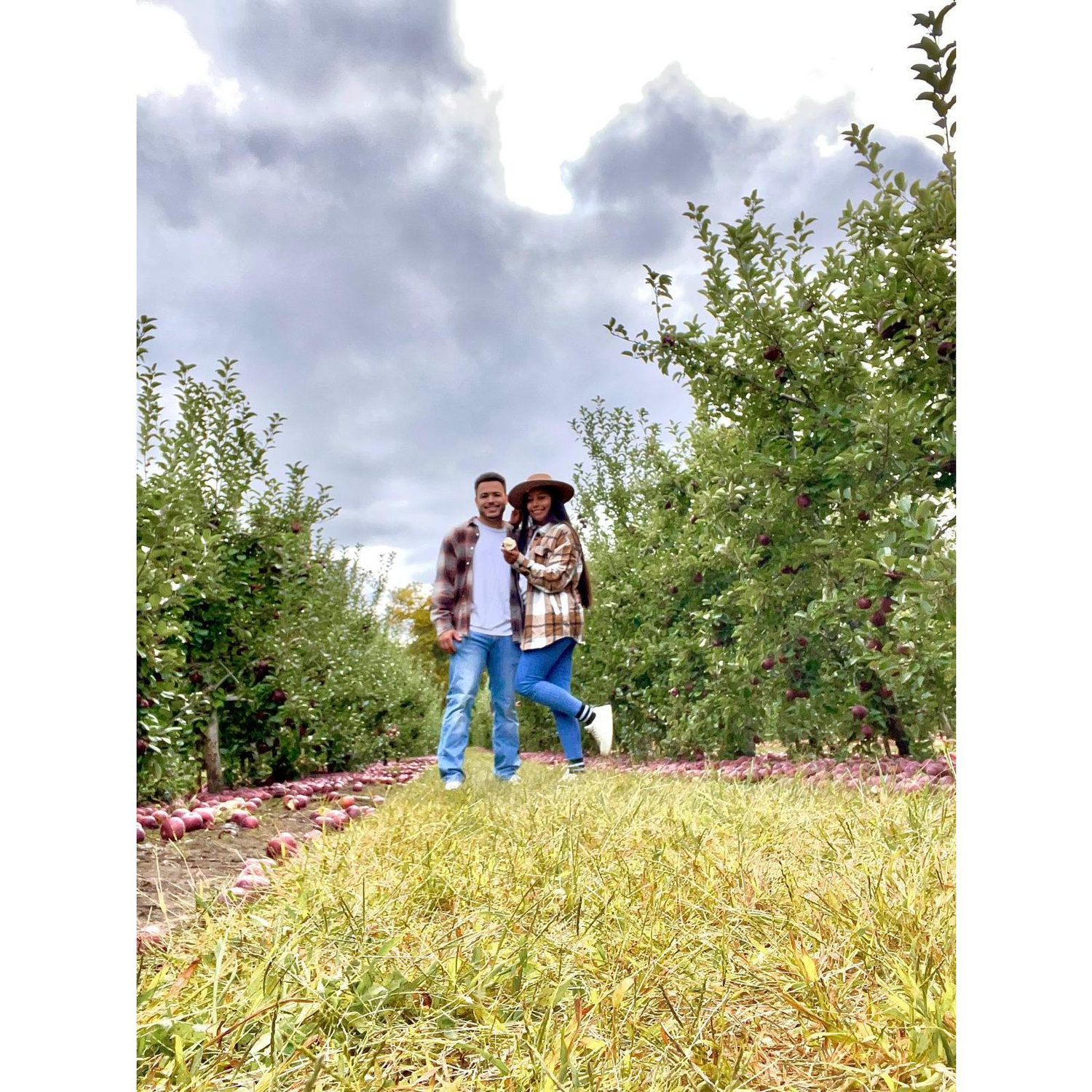 Our first apple picking together