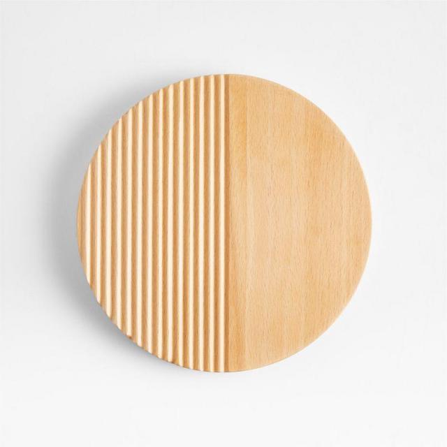 Crate & Barrel Hanno Fluted Wooden Trivet