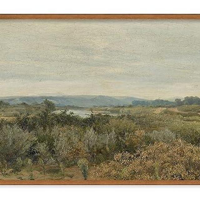 Unframed Rolled Vintage Farmhouse French Country Bedroom Wall Decor Above Bed - Horizontal Wall Art Over the Bed - 10x30" - Panoramic Landscape Picture Canvas Long Mountain Forest Tree Print Poster
