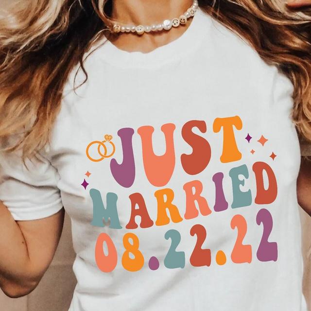 Personalized Retro Just Married Shirts, Mr and Mrs Shirts, Bride and Groom Shirt, Just Married Shirt, Honeymoon Gifts, Wedding Gift Idea