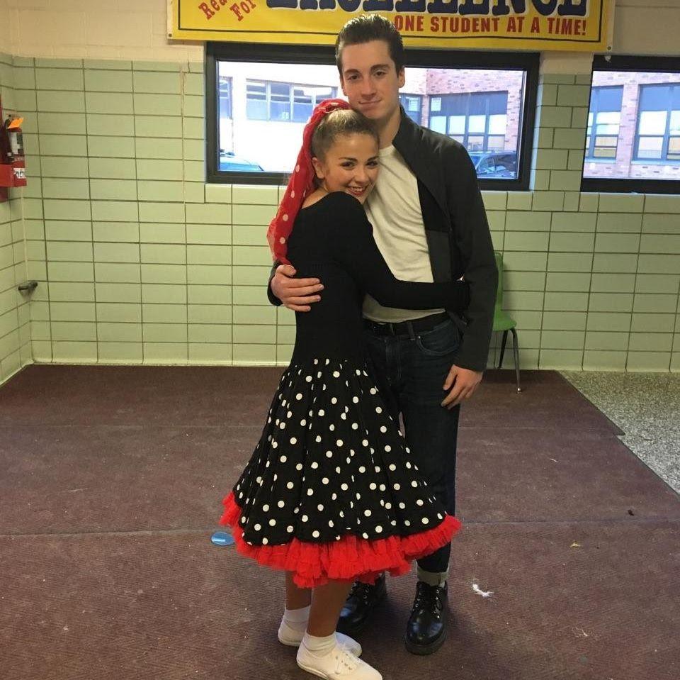 Our first halloween costume, as Danny & Sandy from Grease in the eighth grade. (2016)