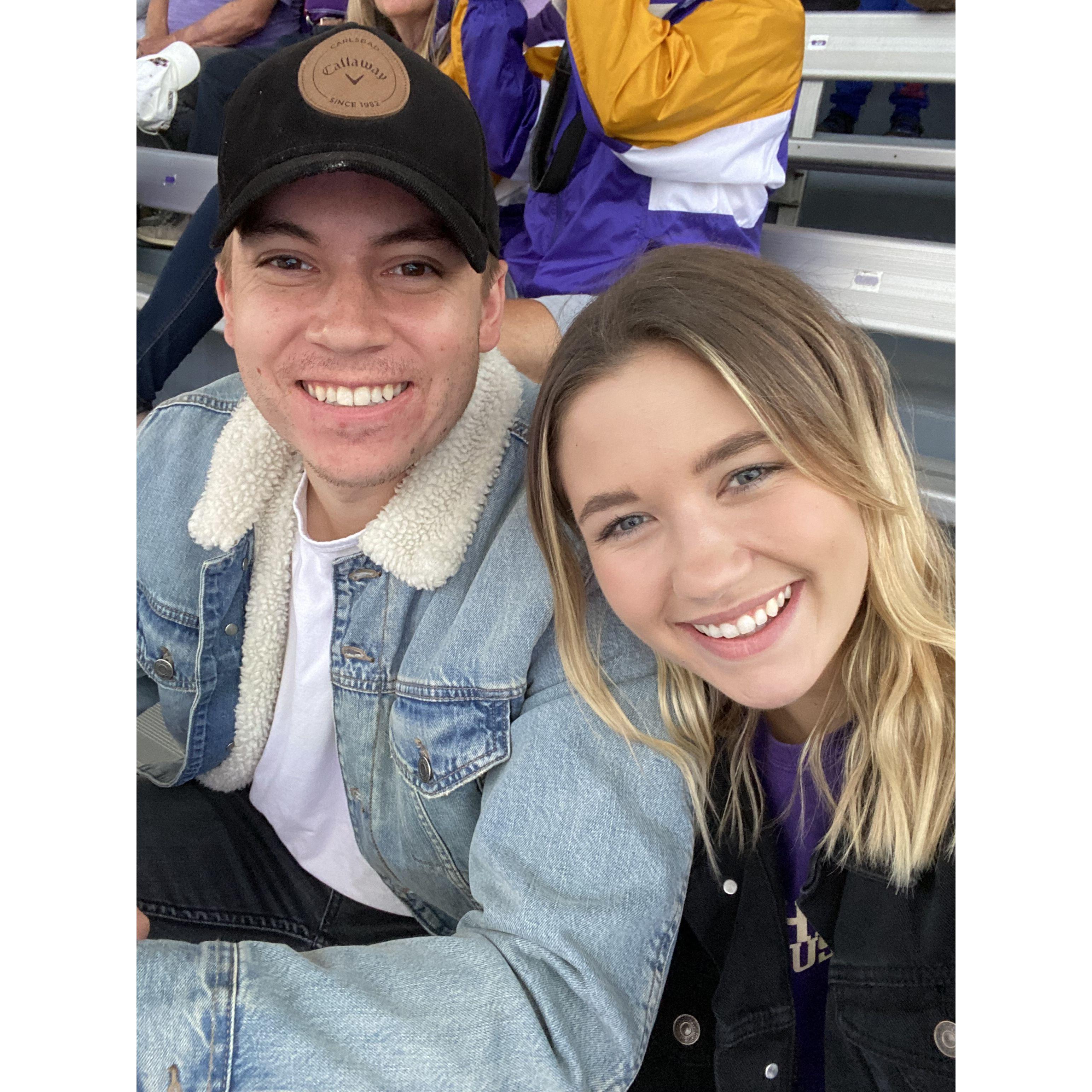 At a Husky football game