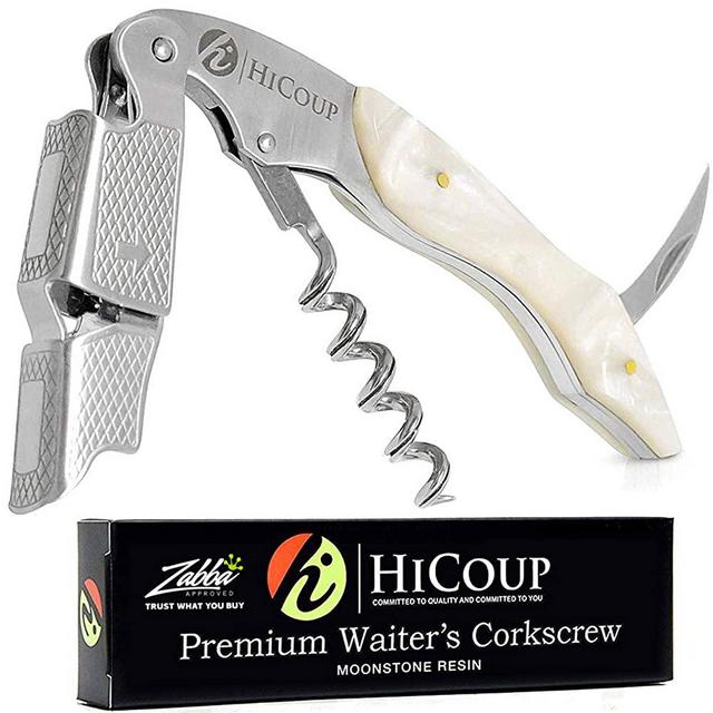 Professional Waiter’s Corkscrew by HiCoup – Moonstone Resin Handle All-in-one Corkscrew, Bottle Opener and Foil Cutter, the Favored Choice of Sommeliers, Waiters and Bartenders Around the World