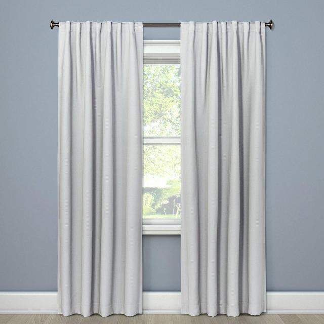 63"x50" Blackout Curtain Panel Small Check Gray - Threshold™