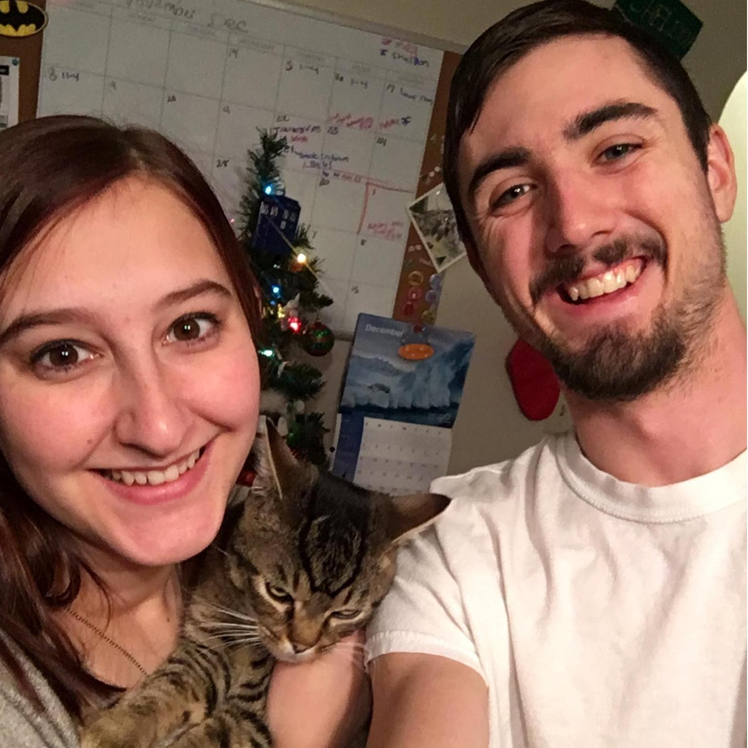 Megan and Sheldons first Christmas in their first apartment together with Grumpy Gus. (Christmas 2018)