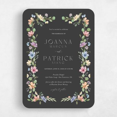 Grey Rounded Wedding Invitation - Liana Classic
