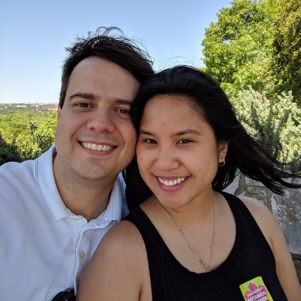 Us at the first of many visits to a botantical garden