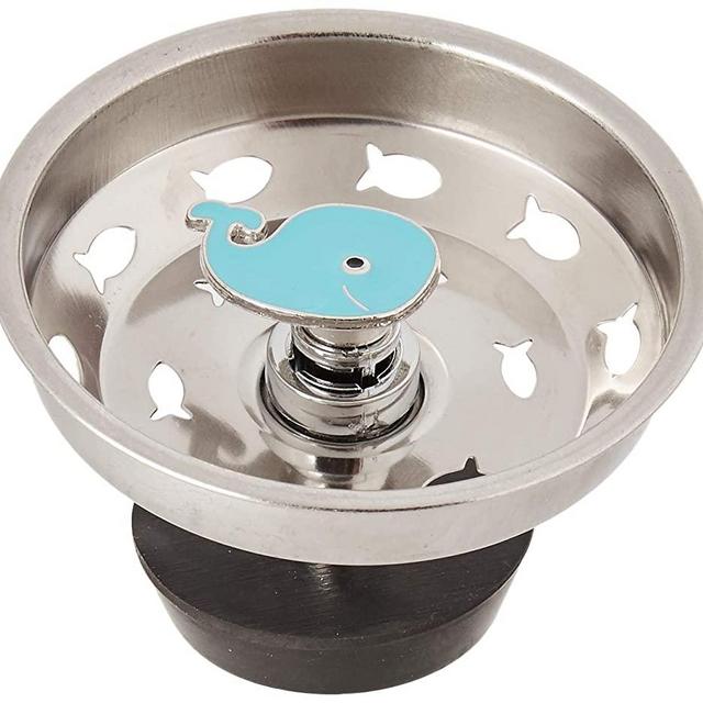 Boston Warehouse Blue Whale Kitchen Sink Strainer, 3.25 inch, Stainless Steel