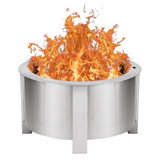 Breeo X Series 24 Smokeless Fire Pit (27.5 Inch) | Best Outdoor Wood-Burning Campfire | Stainless Steel | USA Made | Durable and Portable | Live-Fire Cooking Compatibility