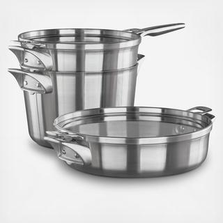 Premier Space Saving Stainless Steel 5-Piece Supper Club Cookware Set