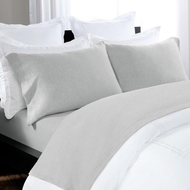 Gray 100% Cotton Heathered Jersey Queen Sheet Set by Briarwood Home