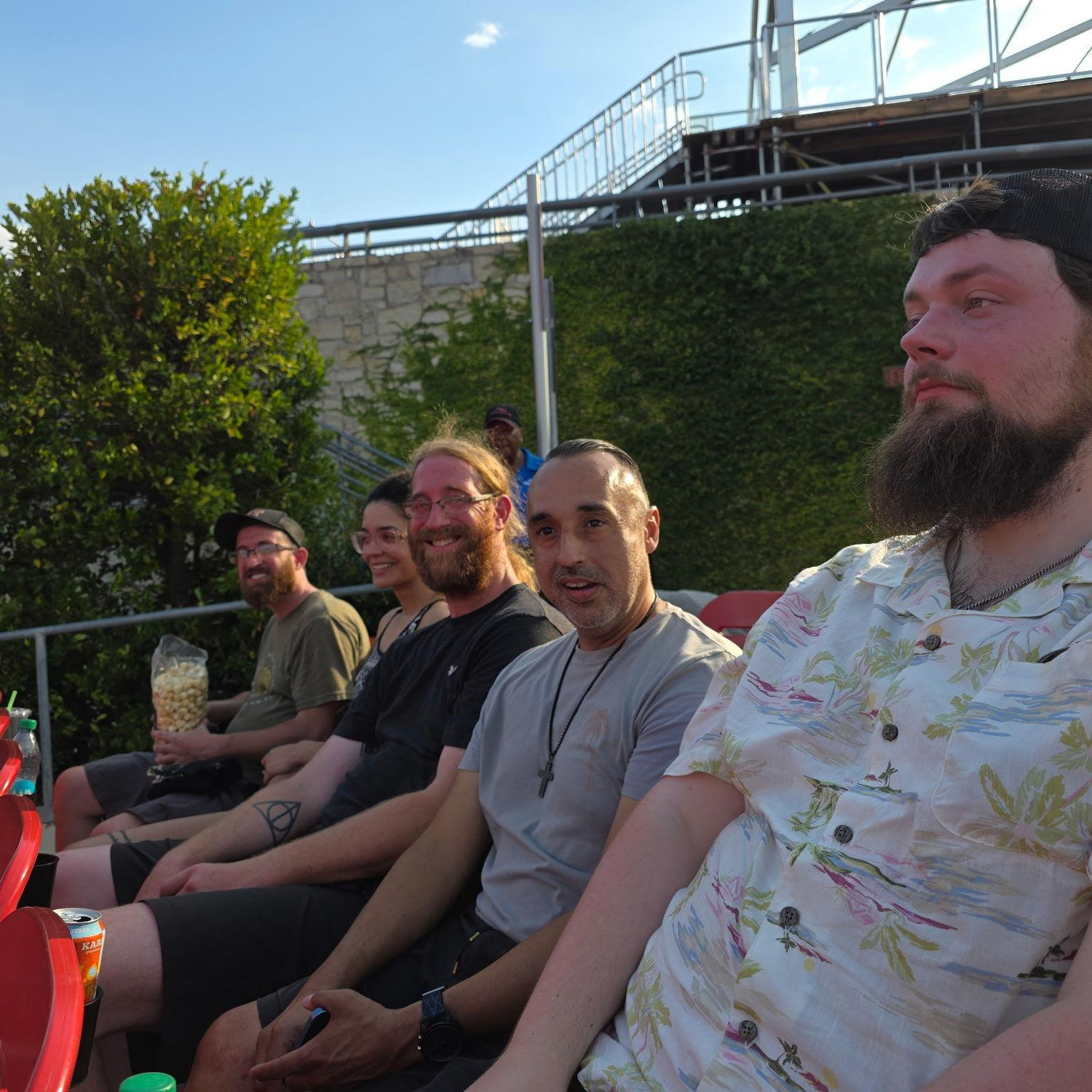 Enjoying a concert with some familiar faces